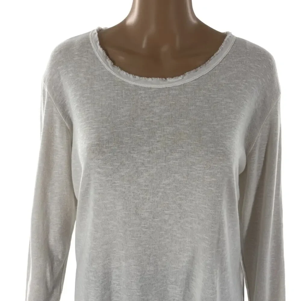 Nina Kendosa Paris White Long Sleeve Cotton Top